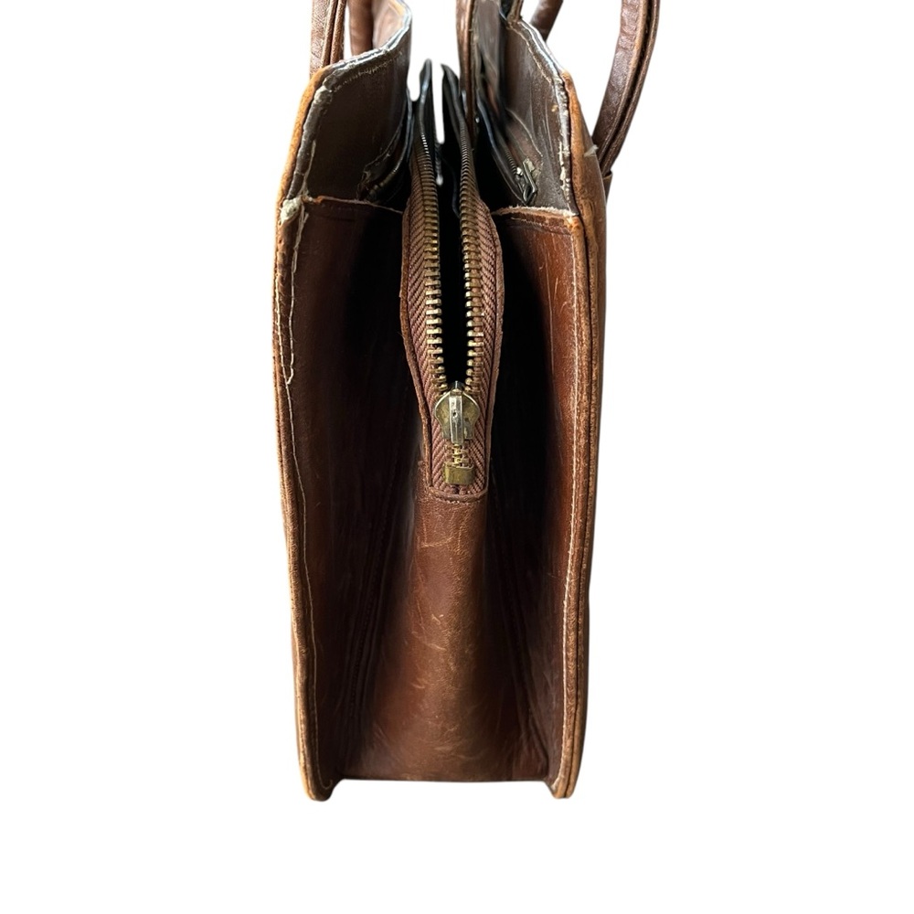 VINTAGE Mexican Western Tooled Leather & Hair on Hide Handbag Purse - Picture 6 of 12